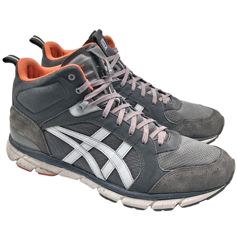 Onitsuka Tiger Shoes Mens Size 11 Gray Orange Mid Top Running Sneakers D4J4N